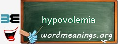 WordMeaning blackboard for hypovolemia